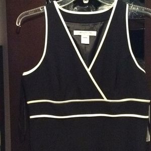 black and white dress, knee length, 6